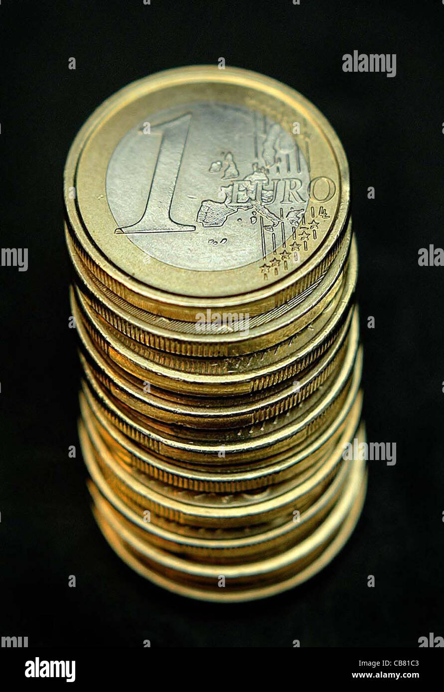 Ein Euro-Münzen. Bild von James Boardman. Stockfoto