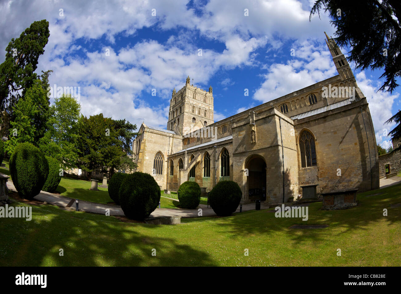 Abtei der Heiligen Jungfrau Maria, äußere Tewkesbury, Gloucestershire, England, Großbritannien, Vereinigtes Königreich, GB, Großbritannien, Stockfoto