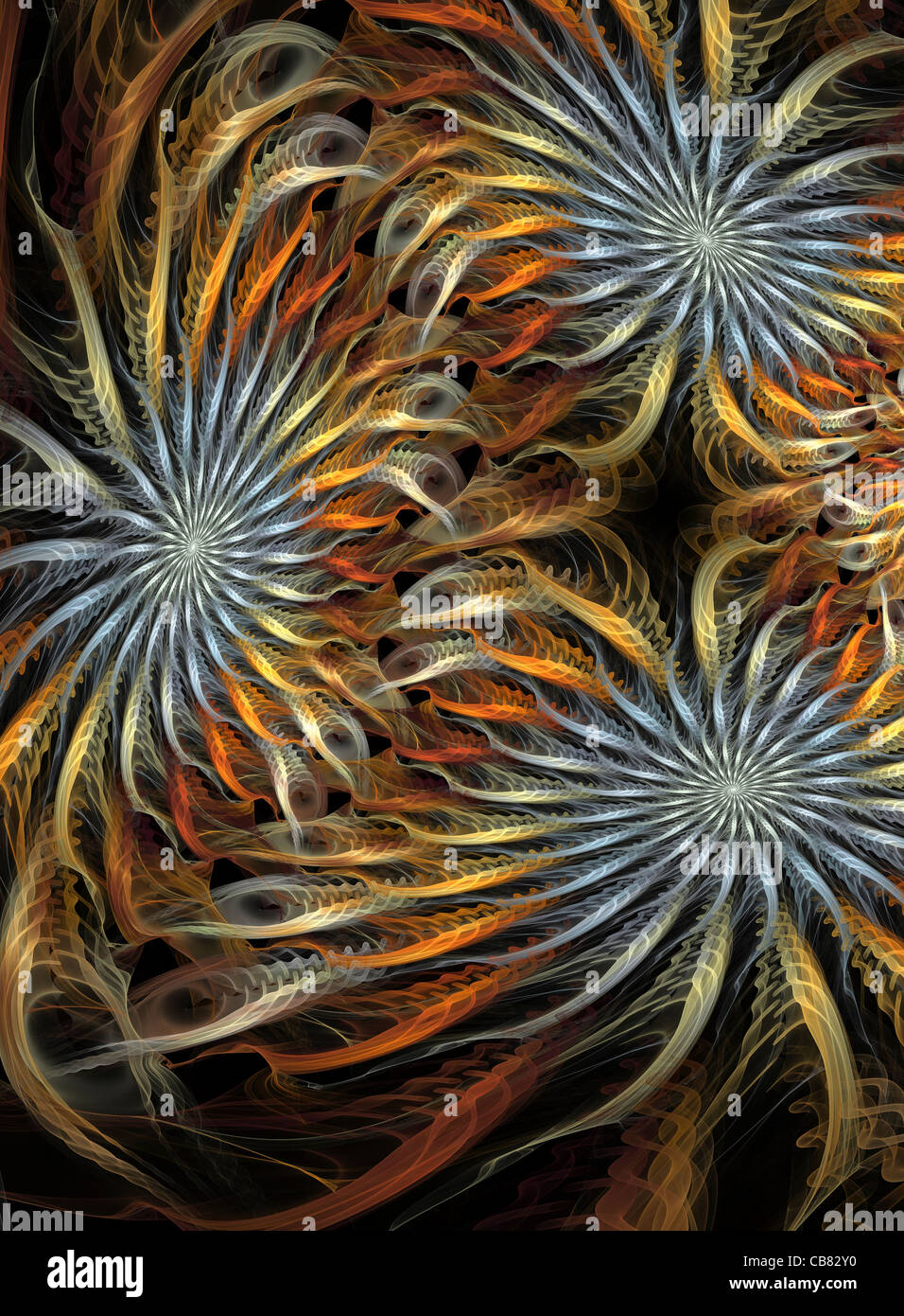 Wirbelnde Spirale Blumenmuster Stockfoto