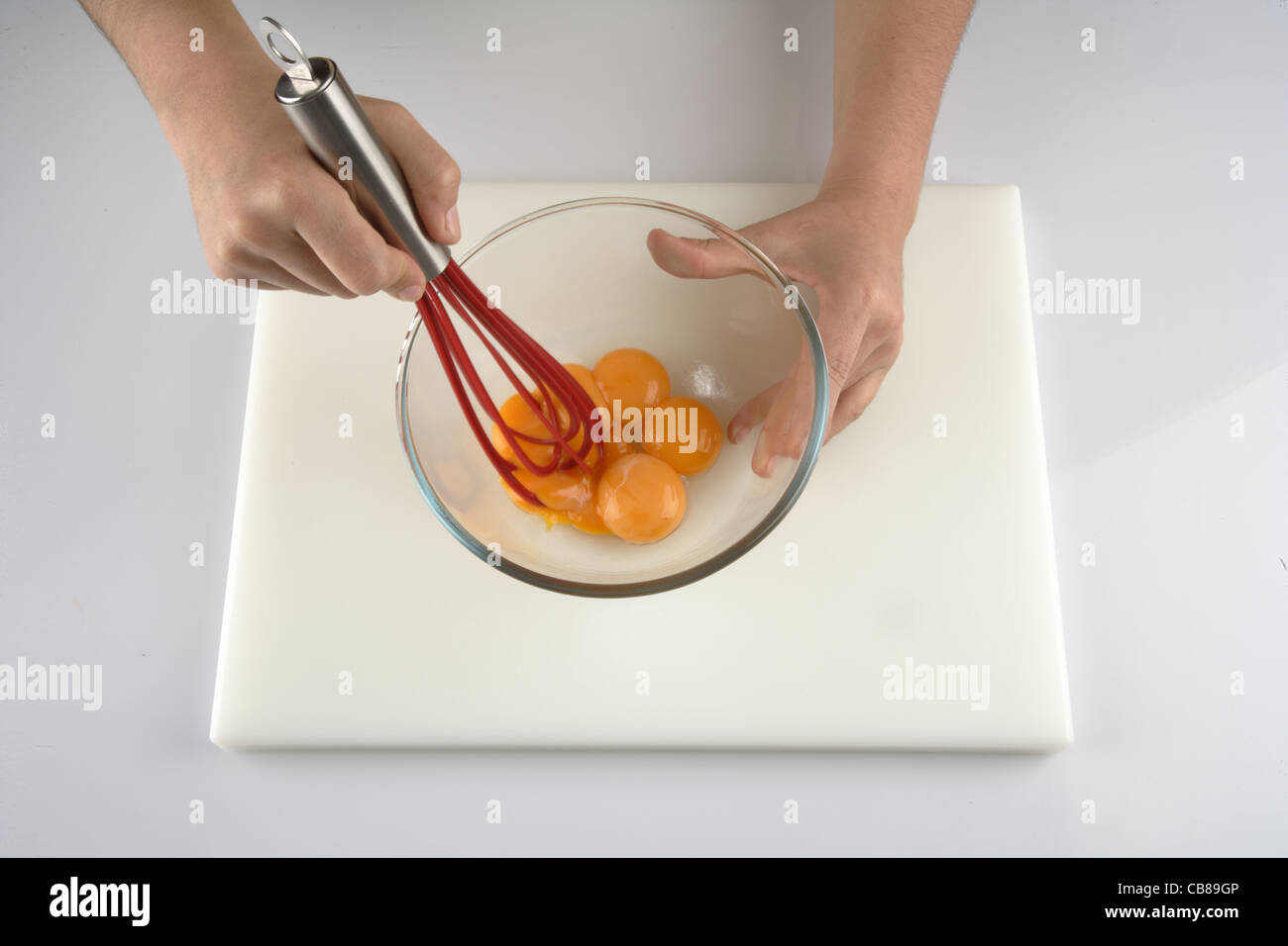 Schlagen Eigelb Stockfoto