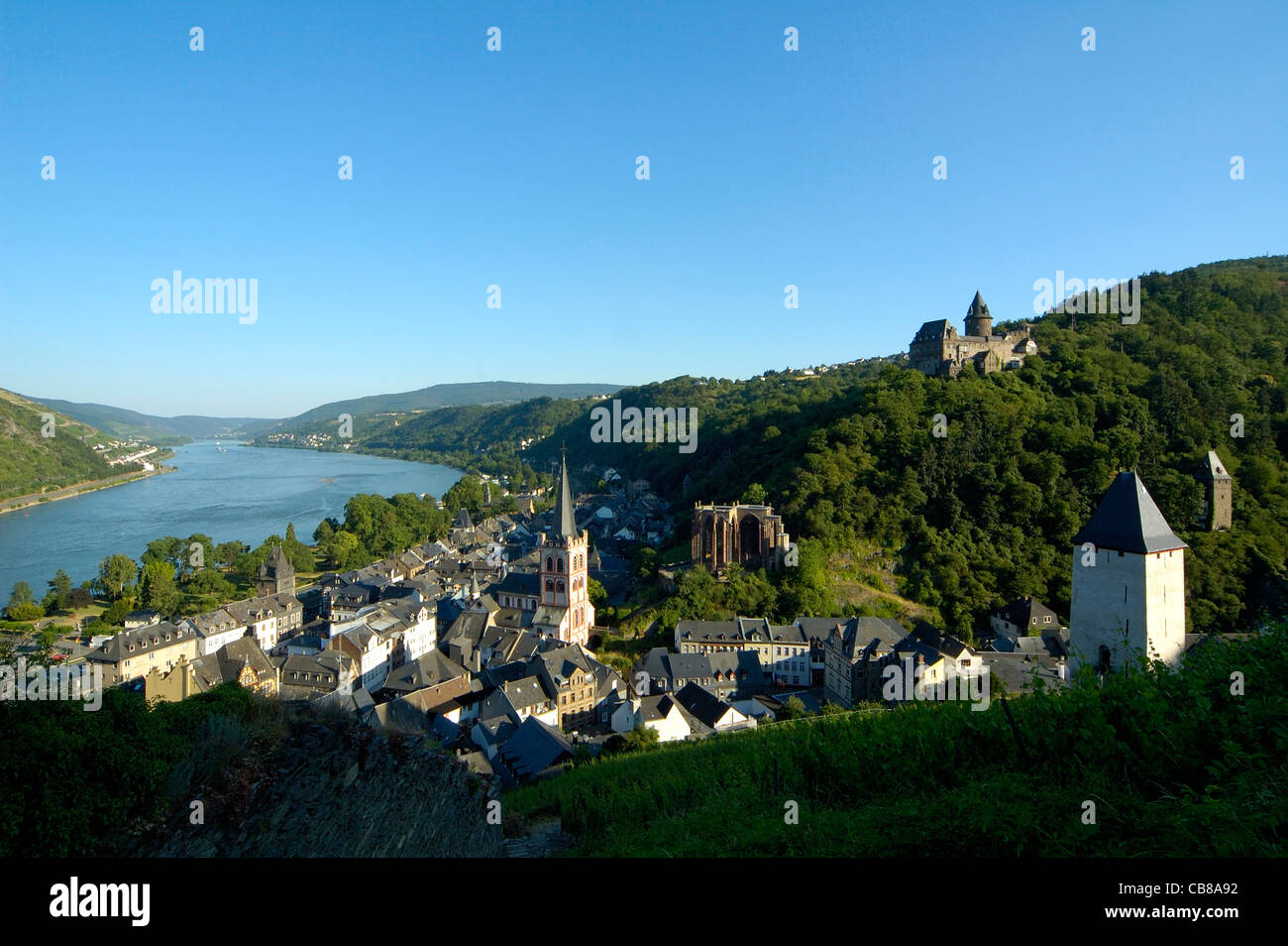 Bacharach am Rhein, Burg Stahleck, Mittelrheintal, Rheinland-Pfalz, Deutschland Stockfoto