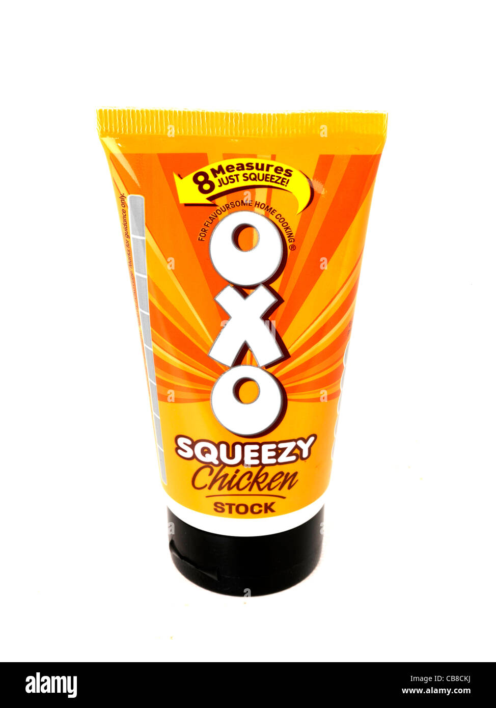 Marke OXO Hühnerbrühe Lebensmittel Aromastoffe Rohr isoliert gegen einen weißen Hintergrund mit Freistellungspfaden und keine Leute Stockfoto