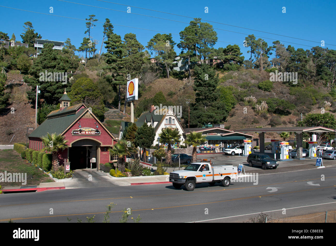 Auto-Waschanlagen alte Cambria Big Sur Kalifornien Vereinigte Staaten Stockfoto