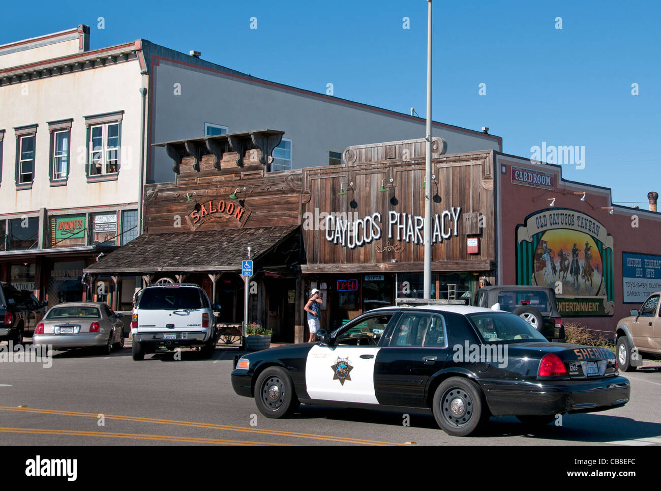 Polizei-Sheriff Cayucos Kalifornien Vereinigte Staaten von Amerika Amerikaner / USA Stadt Stockfoto