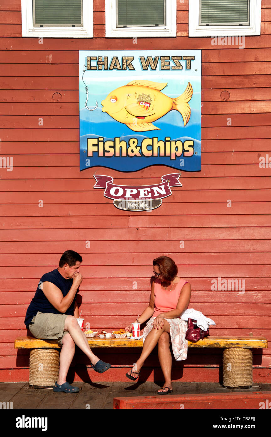 Char West Fastfood Fisch & und Schiffe Santa Barbara Kalifornien Vereinigte Staaten Stockfoto