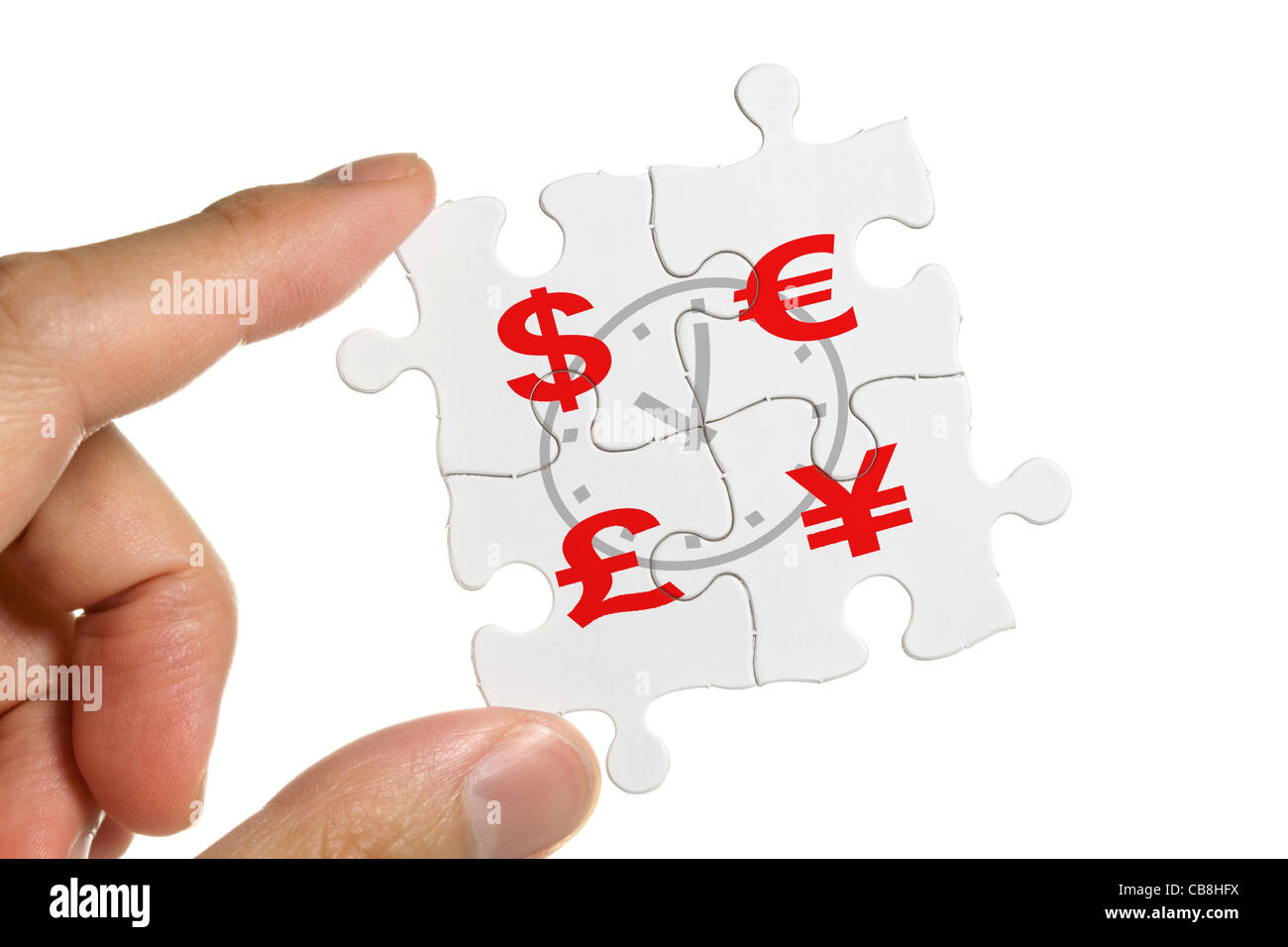 Puzzle und Dollarzeichen, Business-Konzept Stockfoto