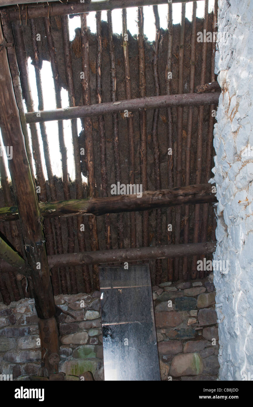 Haus aus Croft aufgegeben, Ruine, Innenraum Stockfoto