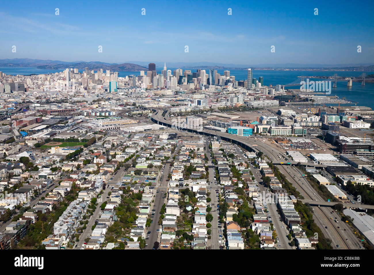 San Francisco Downtown, California Luftbild Stockfoto