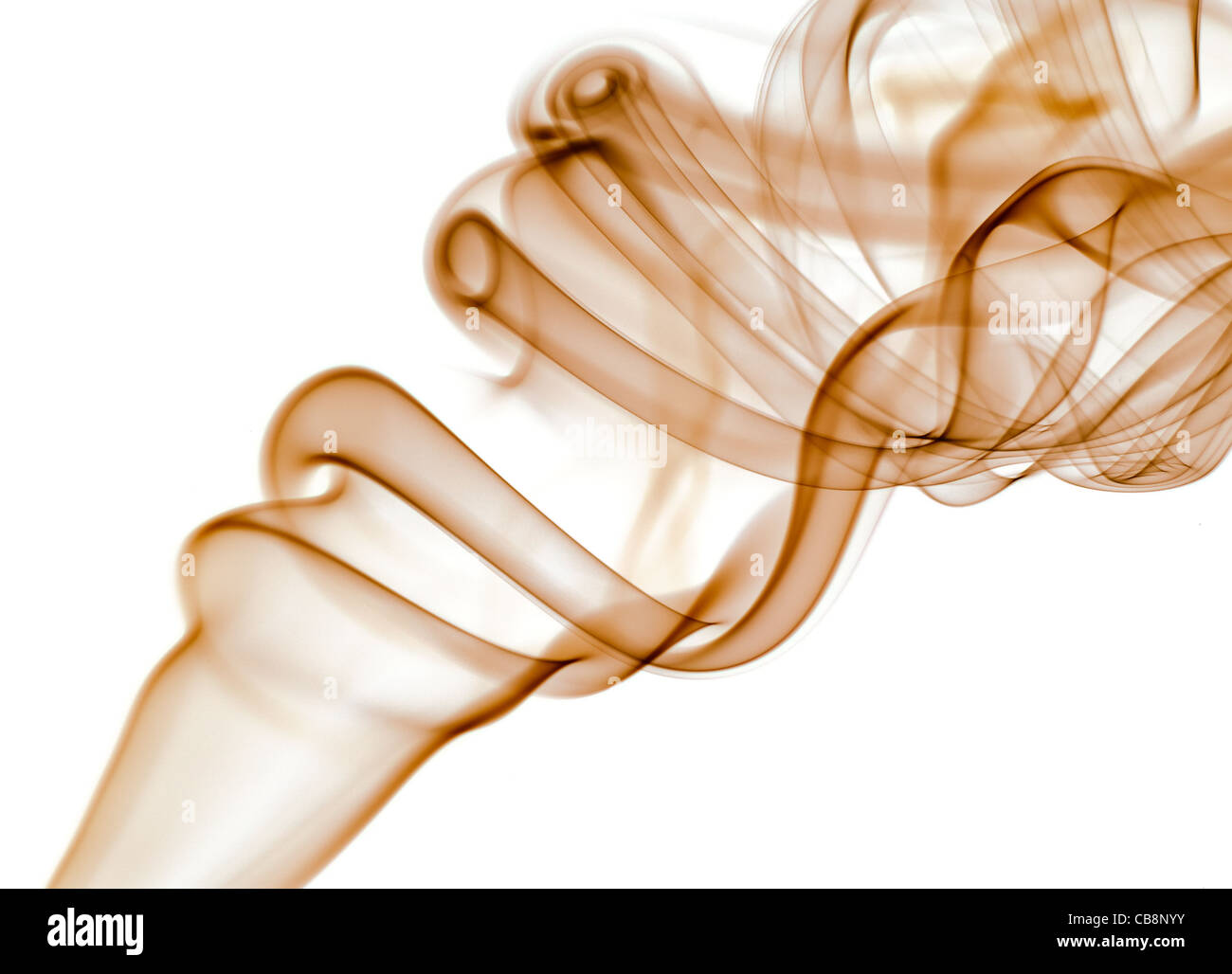 Tapete mit Rauch isoliert auf weißem Hintergrund Stockfoto