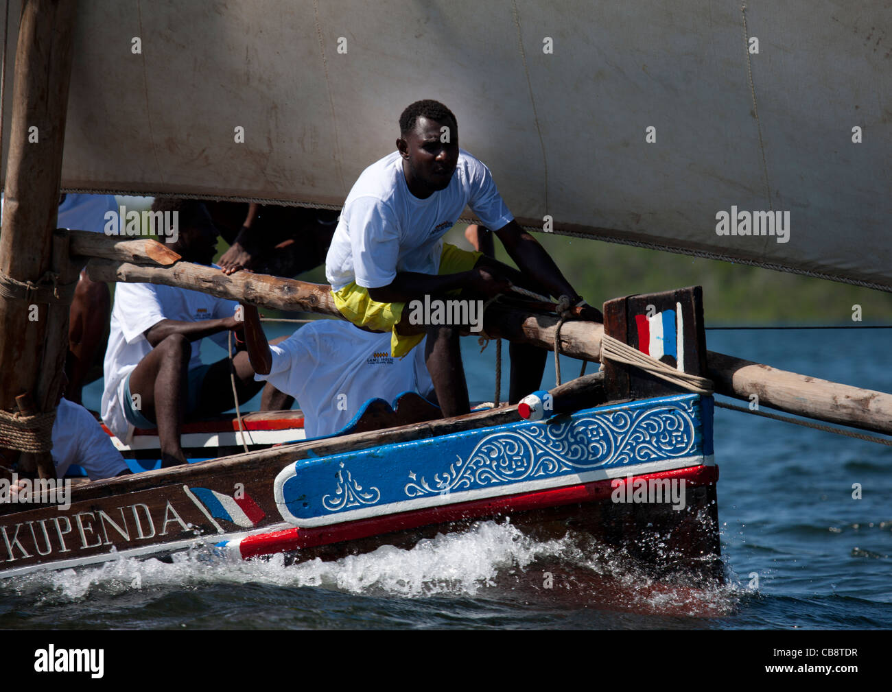 Dhow Rennen beim Maulidi Festival in Lamu, Kenia Stockfoto