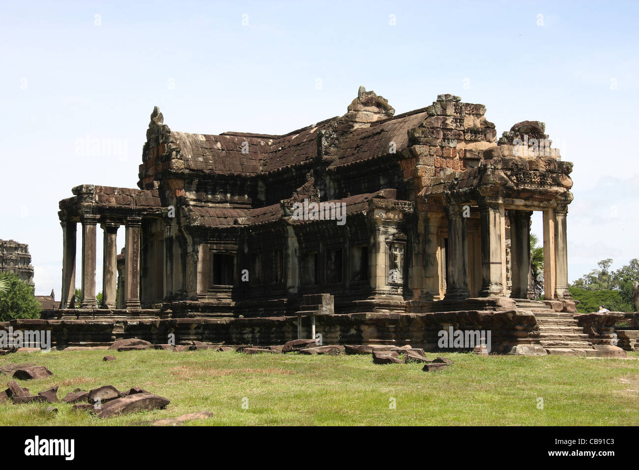 Bibliotheksgebäude am Angkor Wat, Kambodscha Stockfoto