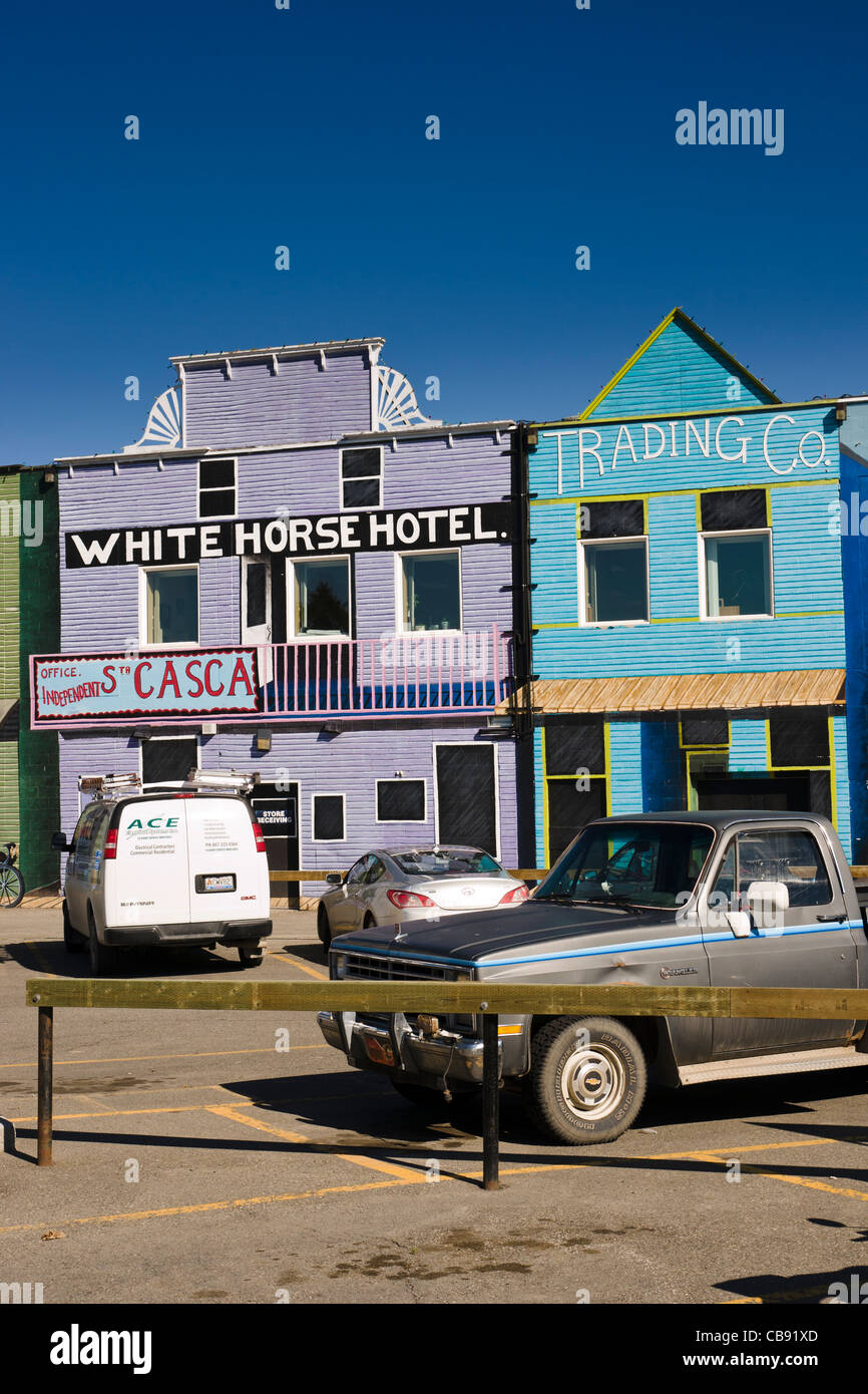 Bemalten Fassaden, Whitehorse, Yukon, Kanada Stockfoto
