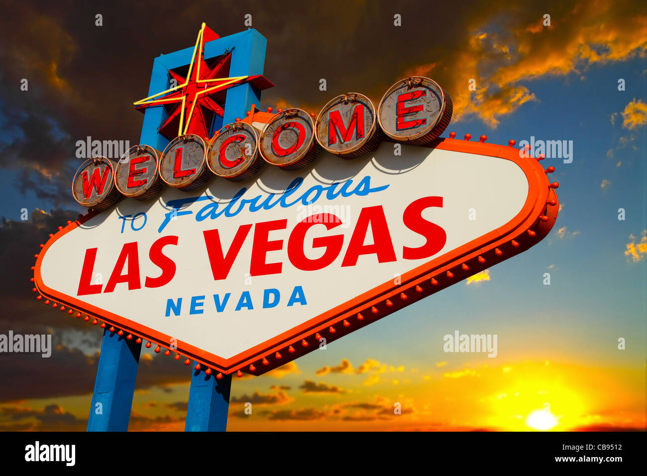 Willkommen im fabelhaften Las Vegas Zeichen Stockfoto