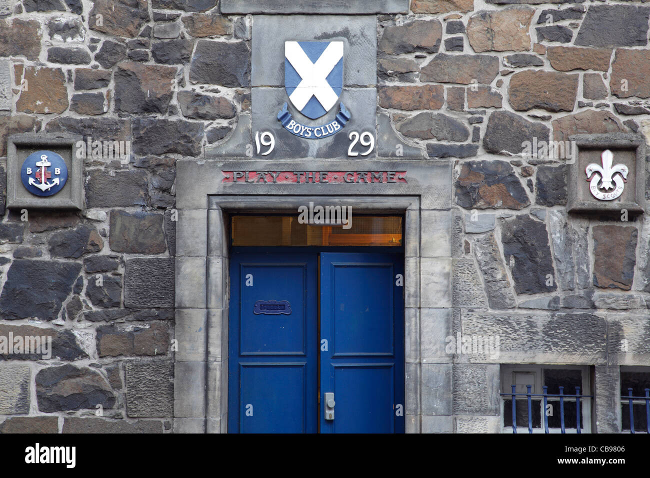 Stirling Boys Club Schild und Eingang, St John Street, Stirling, Schottland Großbritannien Stockfoto