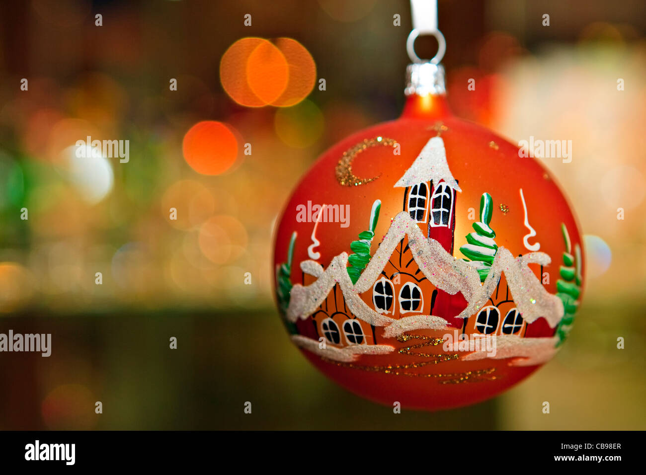 Weihnachtsbaum Dekoration handbemalt Stockfoto