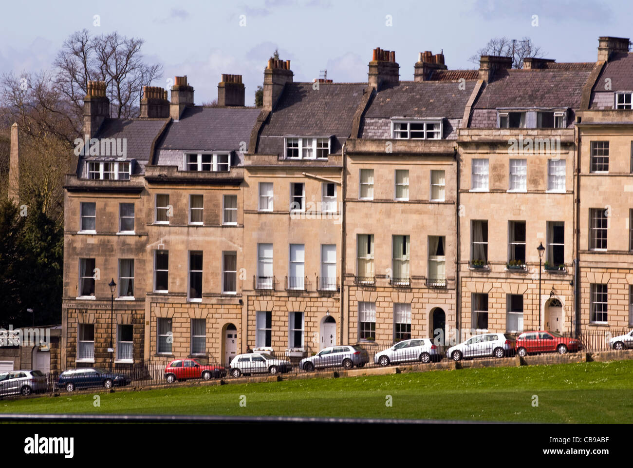 Eine Reihe von Häusern im Stadtzentrum von Bath, Somerset, England, UK Stockfoto