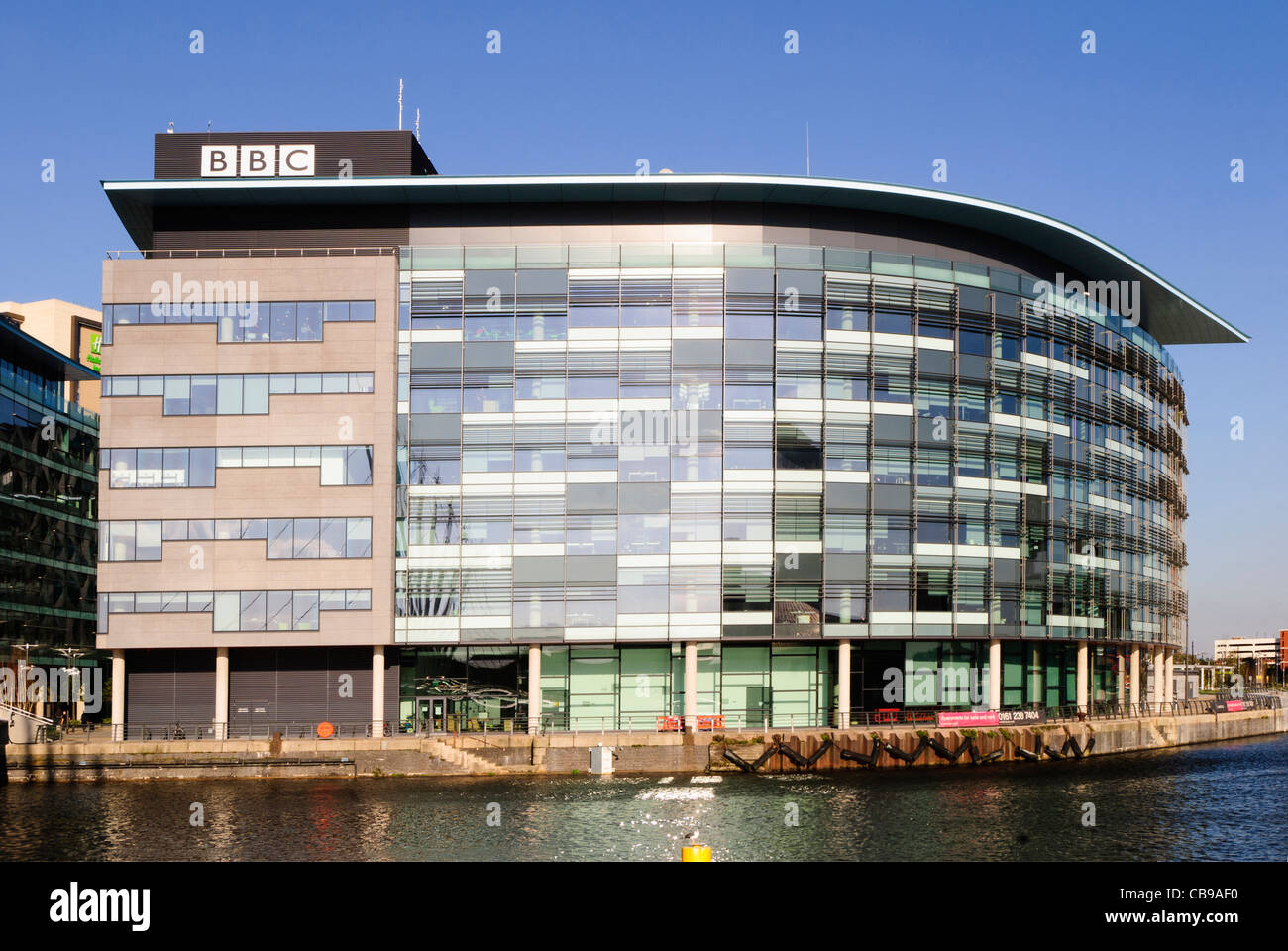 Neue BBC Media City Büros, Salford Quays, Manchester, England, UK Stockfoto