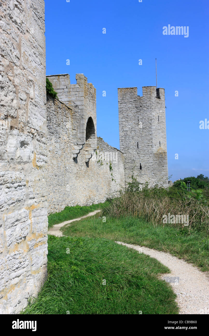 Visby Stadtmauer Stockfoto