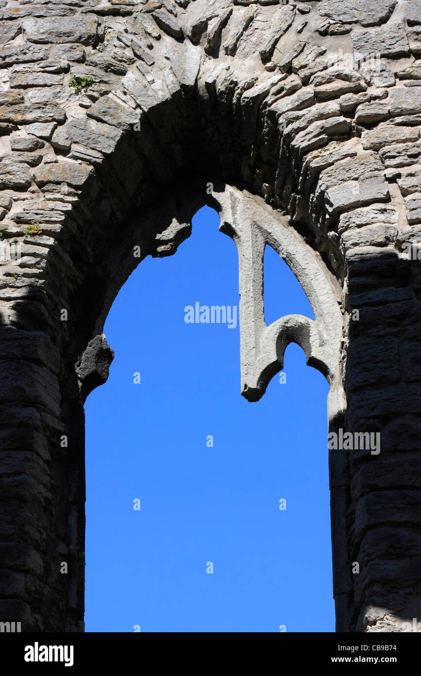 Fenster-Saint Karins Kirche Ruine Stockfoto