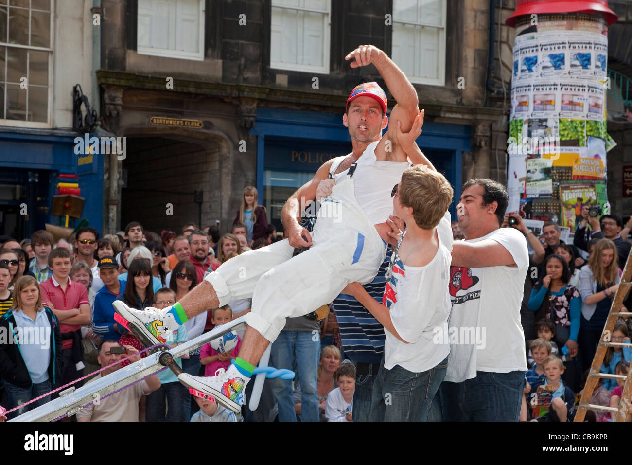 Straße Schauspieler in High Street, Edinburgh Festival Fringe Stockfoto