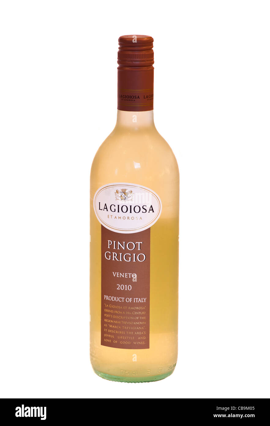 Glasflasche italienischen Lagioiosa Etamoras Pinot Grigio Weißwein Stockfoto