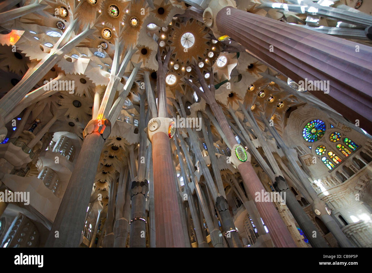 Die Basilica Sagrada Família, entworfen von dem katalanischen Architekten Antoni Gaudí, Barcelona, Spanien Stockfoto