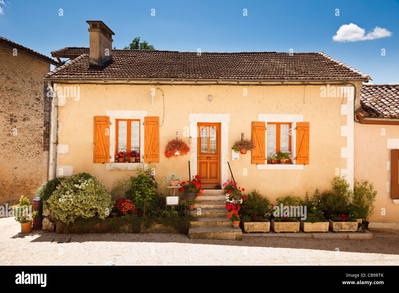 Altes französisches Haus in Bourdeilles, Dordogne, Frankreich Stockfoto