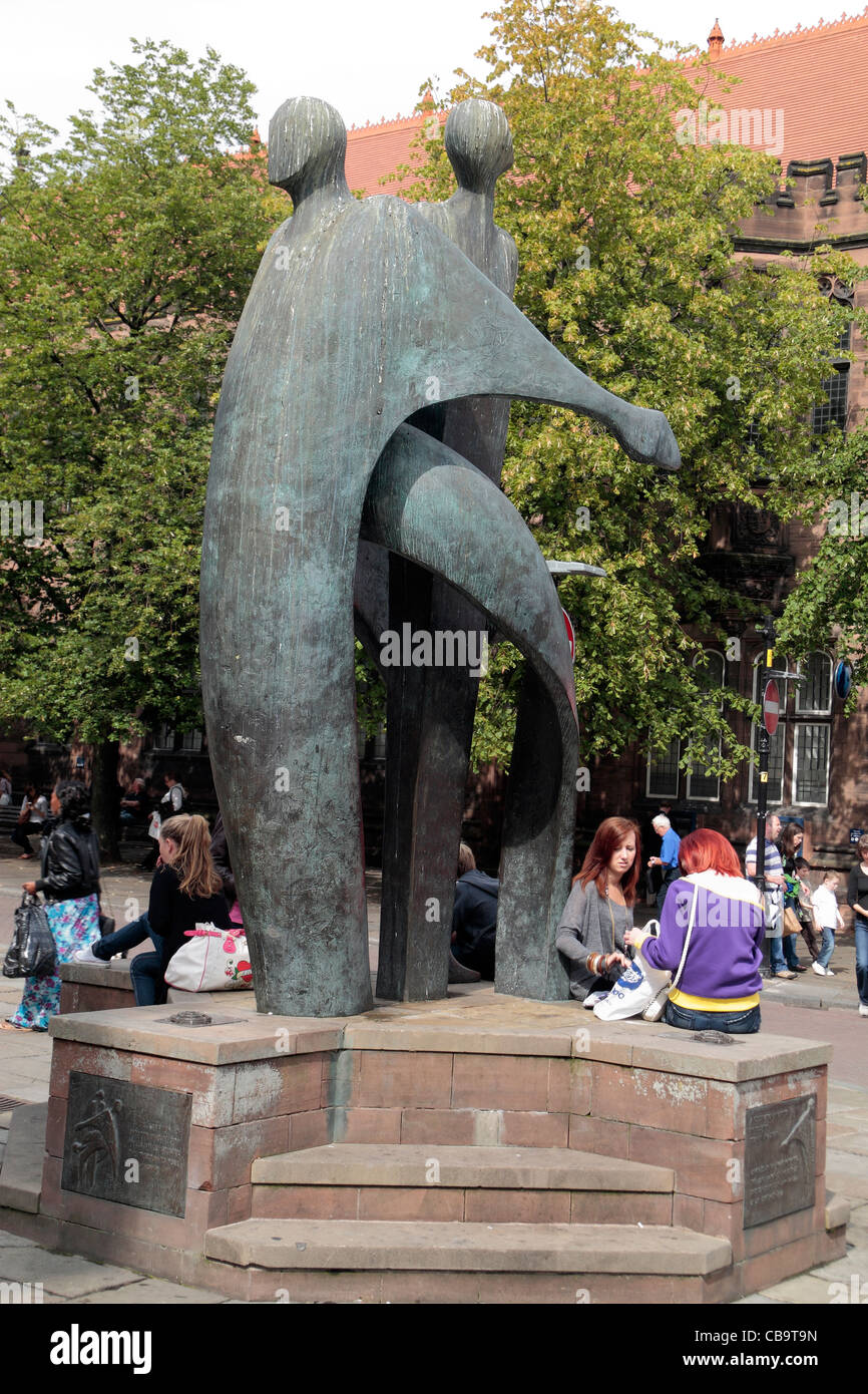 "Eine Feier nach Chester" Skulptur von Stephen Broadbent in Chester, Cheshire, UK. Stockfoto