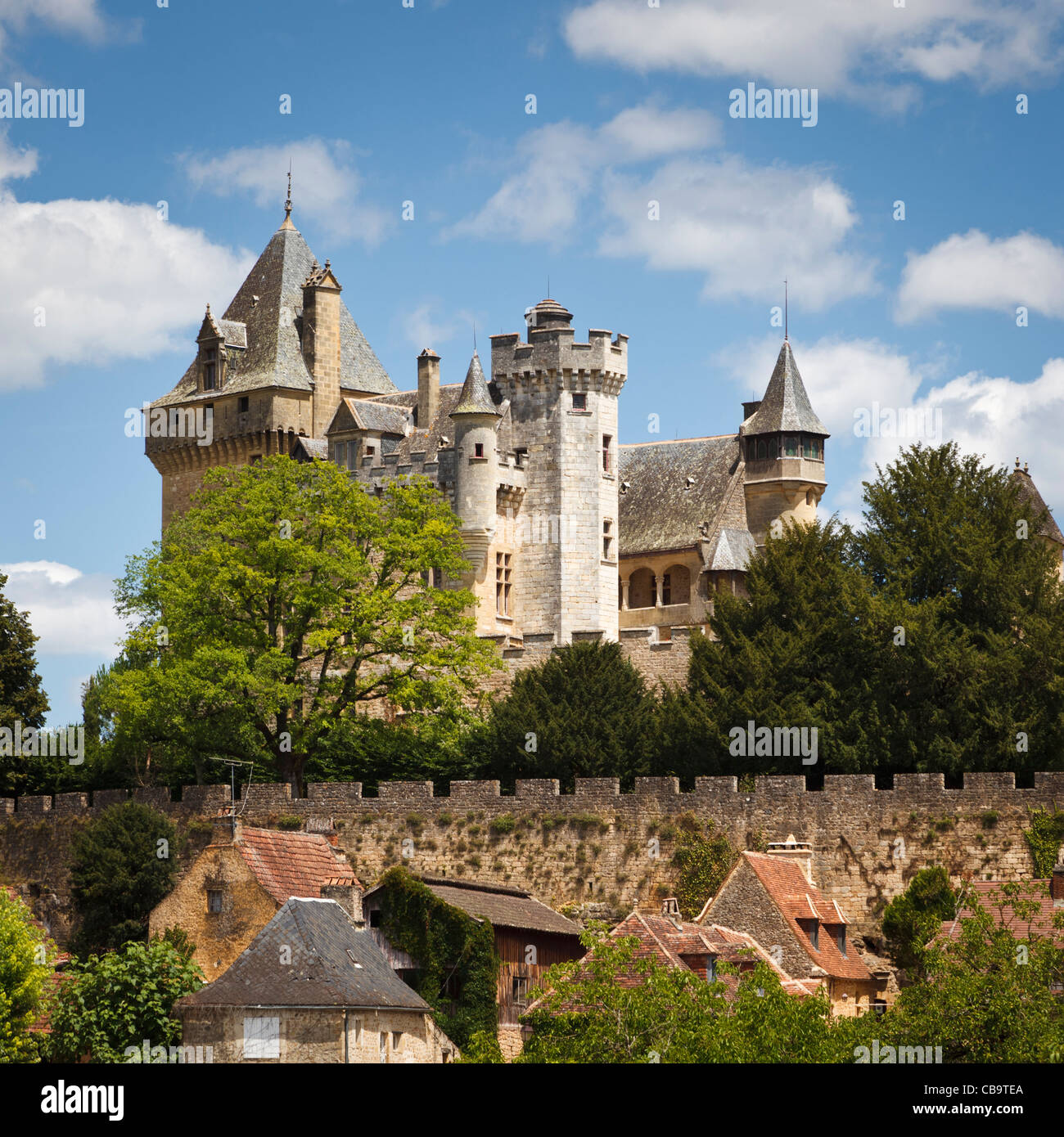 Chateau de Montfort am Vitrac, Dordogne, Frankreich Stockfoto