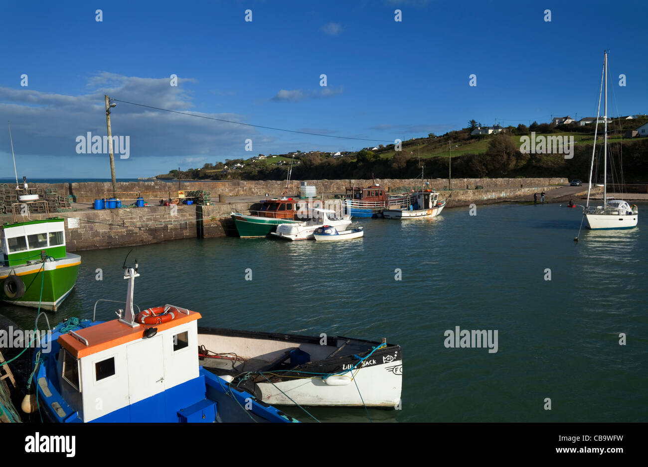 Ballynagaul Pier, dem Ring Gaeltacht Area, County Waterford, Irland Stockfoto