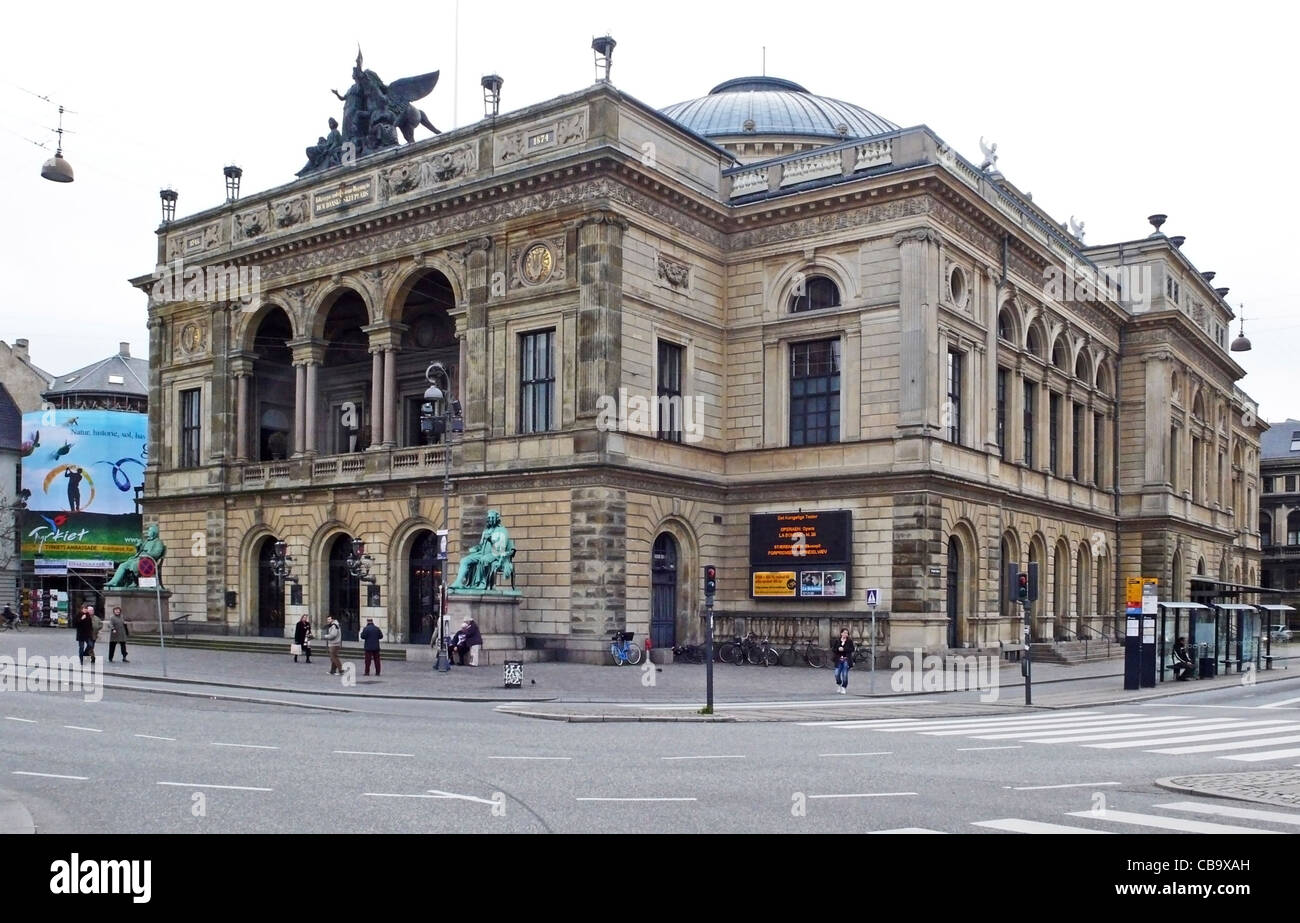 Fassade des Det königlichen Teater - das königliche Theater - am Kongens Nytorv in Kopenhagen Dänemark Stockfoto