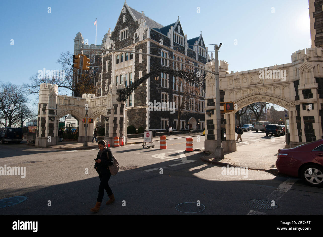 Eingang City College der City University of New York-Campus in Harlem Stockfoto