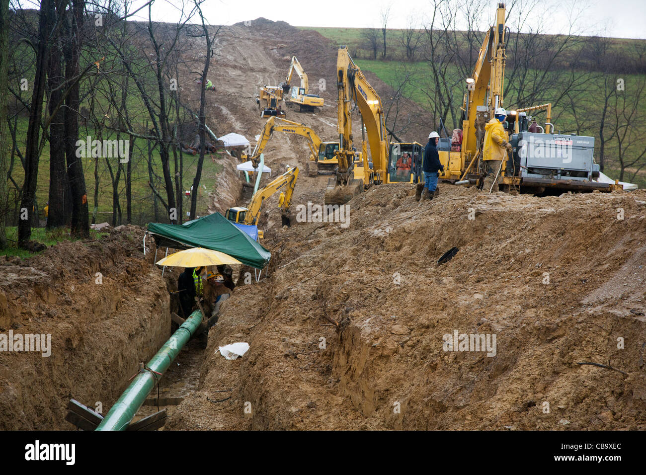 Erdgas-Pipeline-Bau Stockfoto