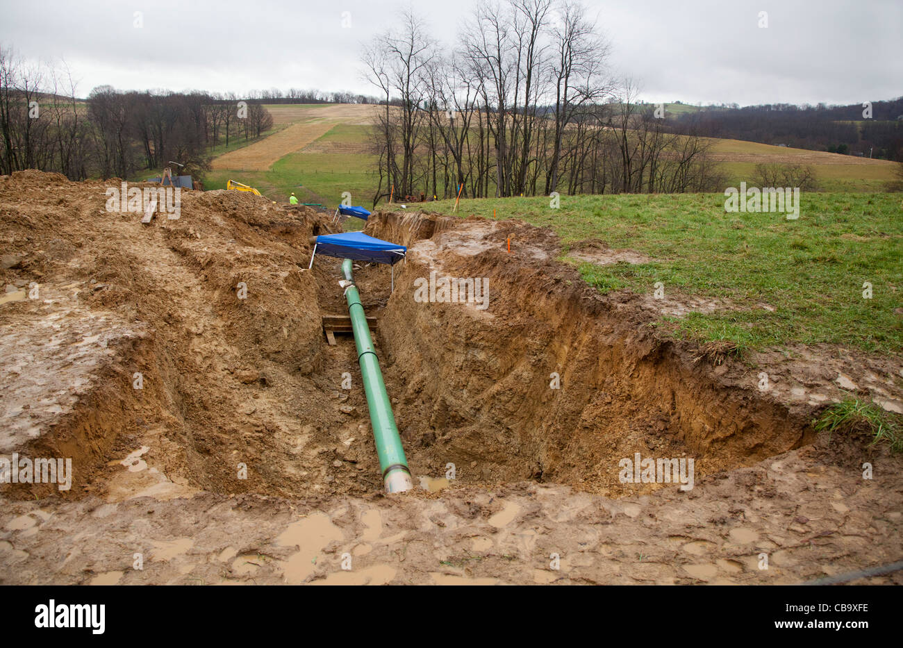 Erdgas-Pipeline-Bau Stockfoto