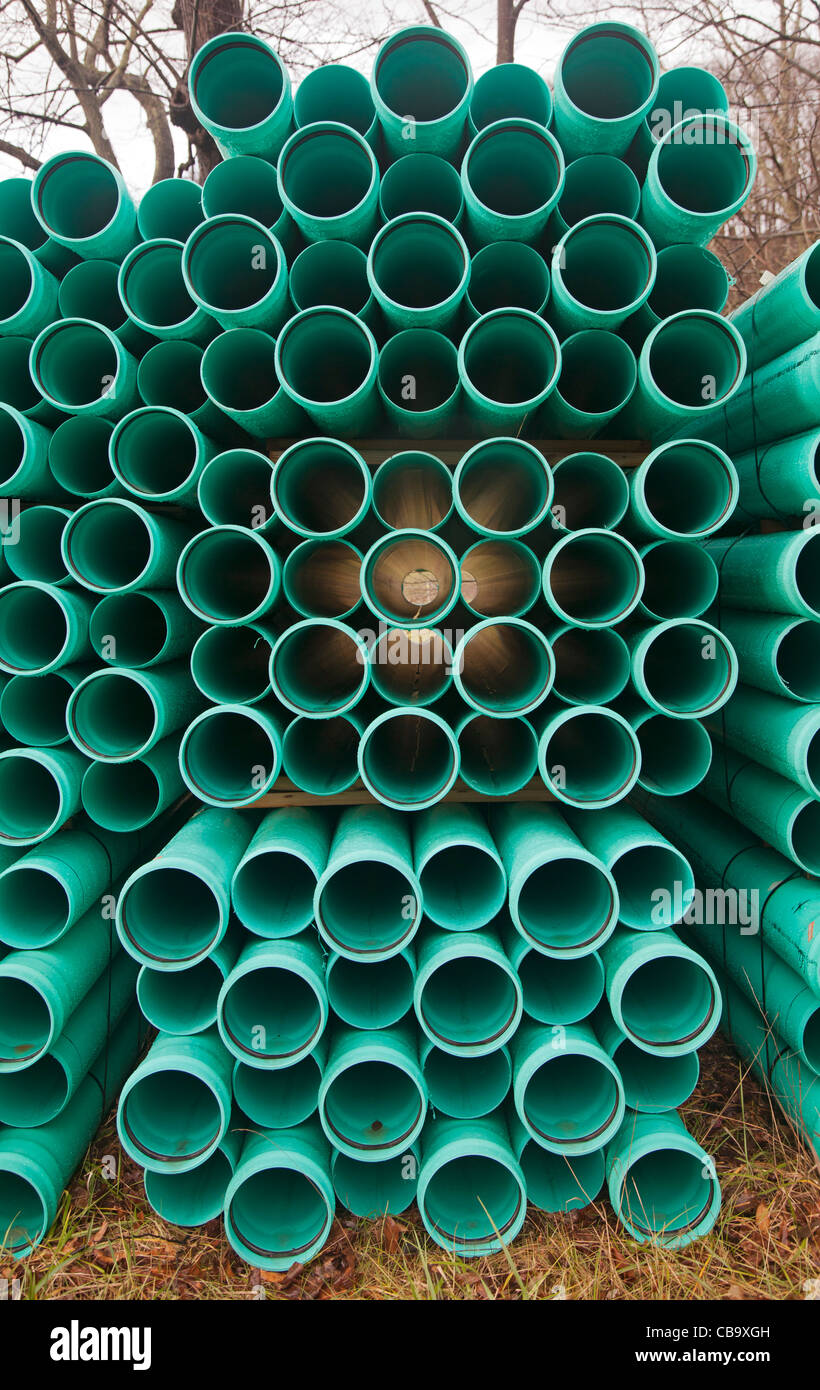 Rohre für Erdgas-Pipeline-Bau Stockfoto