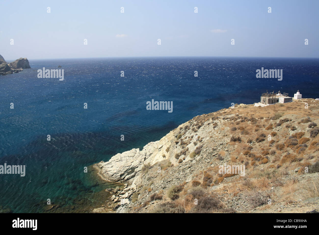 Kapelle auf Folegandros Küste, Griechenland Stockfoto