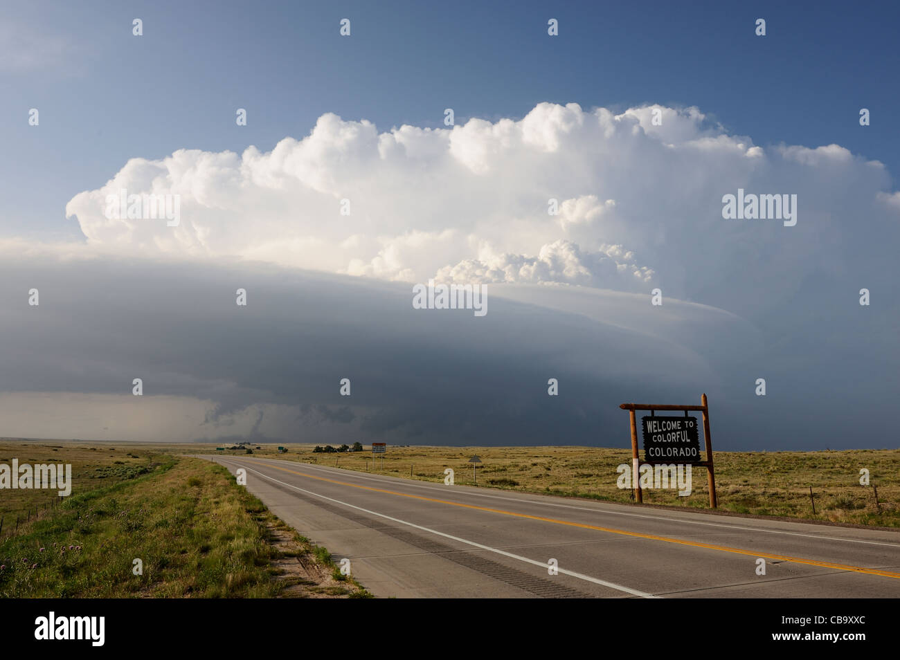 Schwere Gewitter über die Ebene des Ost-Colorado Stockfoto