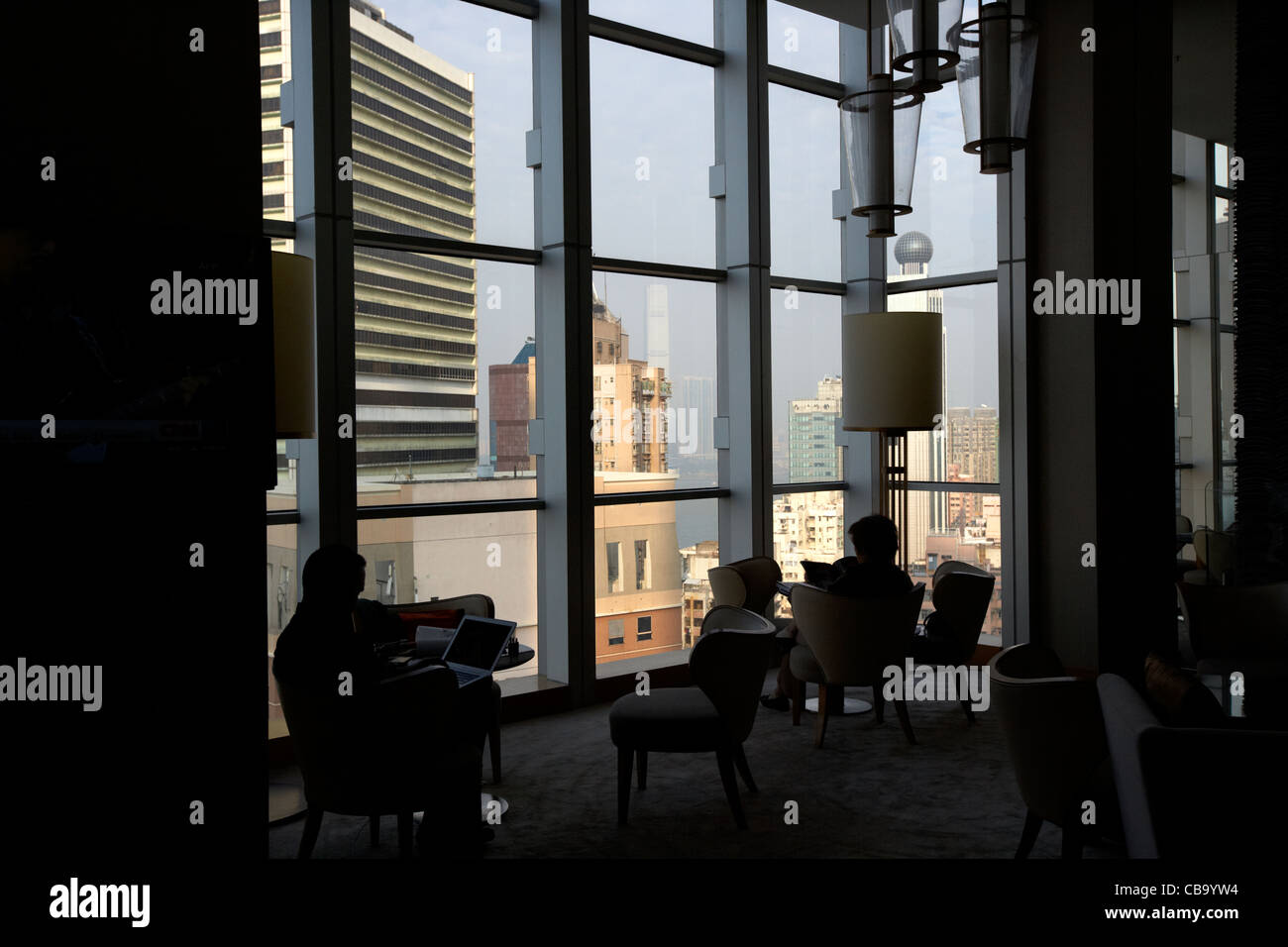 Business-Lounge in einem Hochhaus-Hotel in Hongkong Sonderverwaltungsregion Hongkong china Stockfoto
