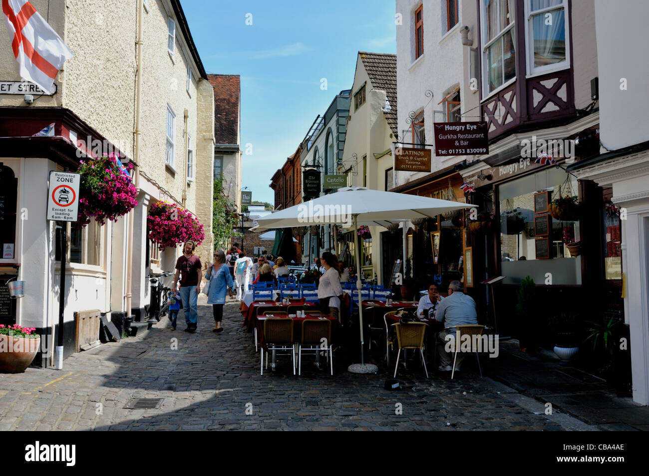 Straßenszene von Windsor in Großbritannien Stockfoto