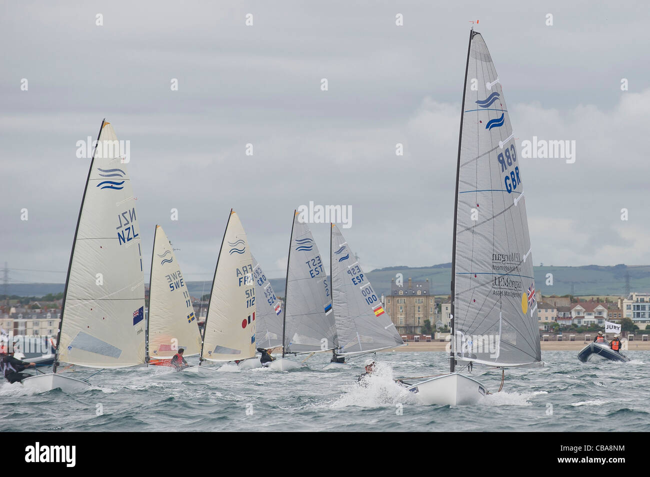 13.08.2011 WEYMOUTH, ENGLAND. Weymouth und Portland internationale Regatta. Aktion ab dem letzten Tag der Olympischen Spiele London 2012 Stockfoto