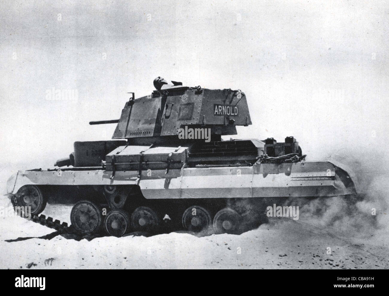 Britische WW11 Valentine Cruiser Tank. Nordafrika. Stockfoto