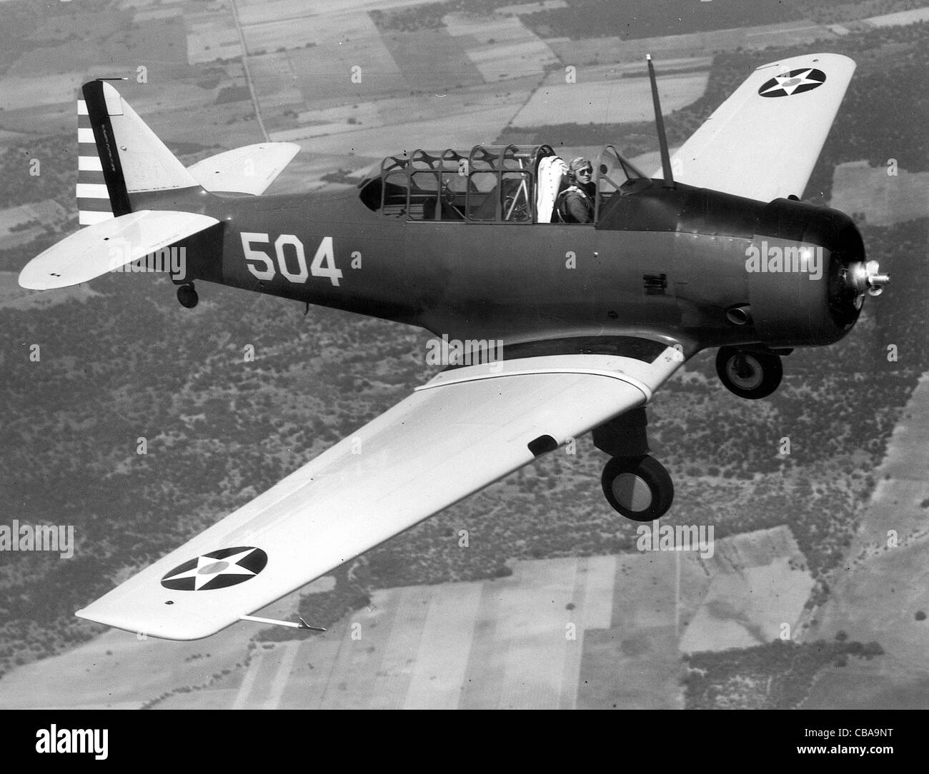 AT-6 Texan fortgeschrittene Schulflugzeug WW11 USAAF Stockfoto