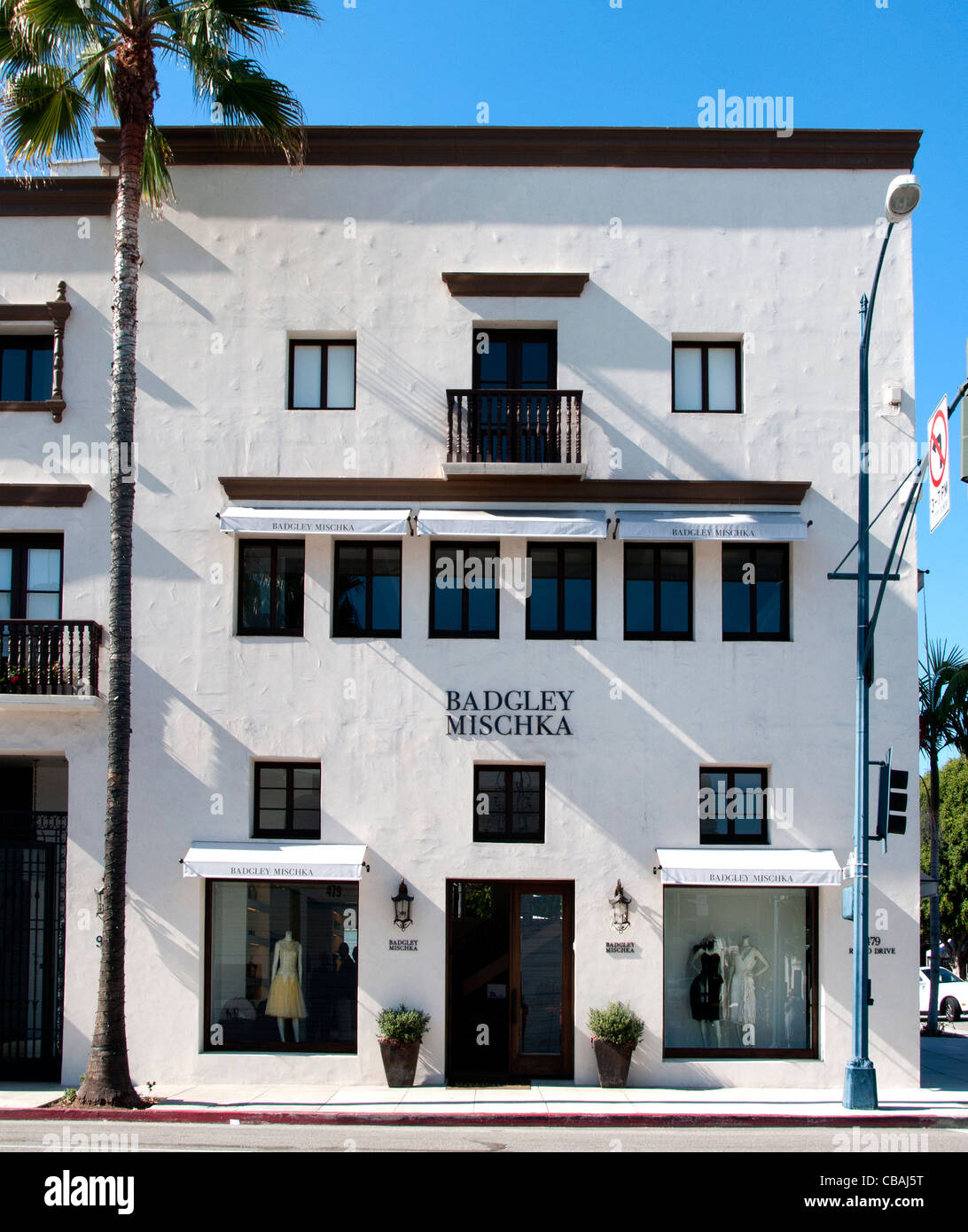Abzeichen Mischka Rodeo Drive Boutiquen Geschäfte Beverly Hills-Los Angeles-Kalifornien-USA Stockfoto