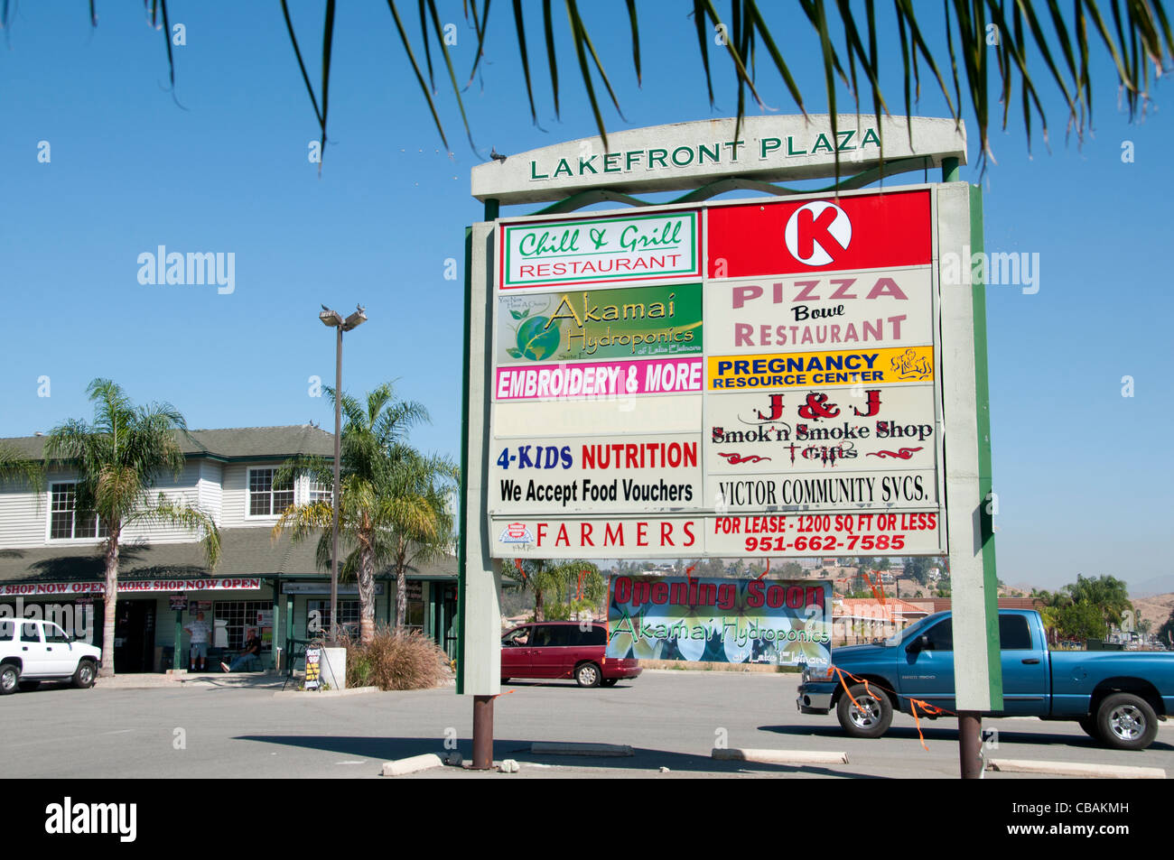 Lake Elsinore Seeufer Plaza Mall Kalifornien Vereinigte Staaten von Amerika amerikanische Stockfoto