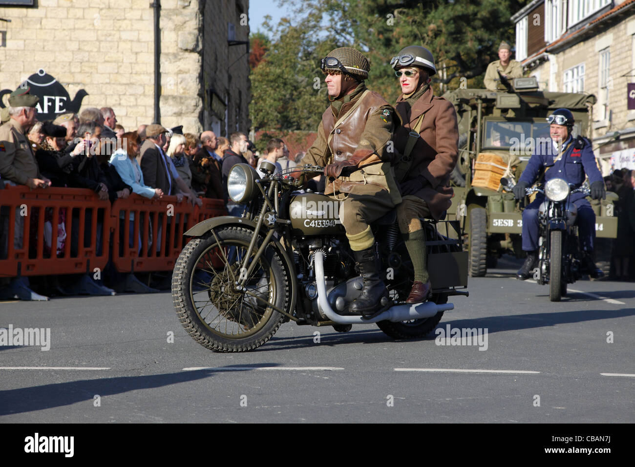 1940er Jahre TRIUMPH Armee Motorrad PICKERING NORTH YORKSHIRE 15. Oktober 2011 Stockfoto