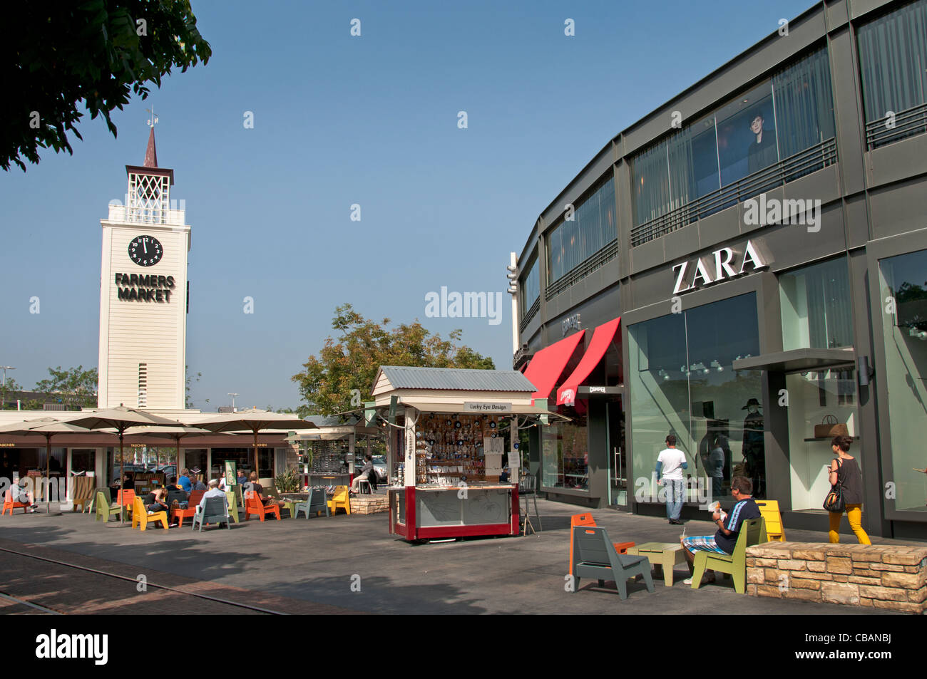 Der Grove Farmers Market Einzelhandel Entertainment Shopping Mall Los Angeles Kalifornien Vereinigte Staaten Stockfoto