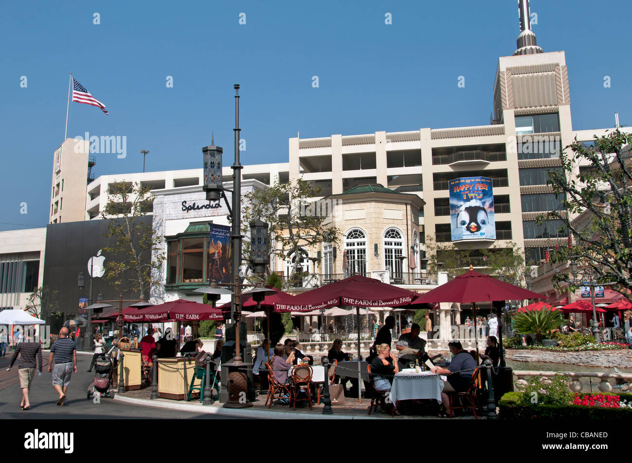 Der Grove Farmers Market Einzelhandel Entertainment Shopping Mall Los Angeles Kalifornien Vereinigte Staaten Stockfoto