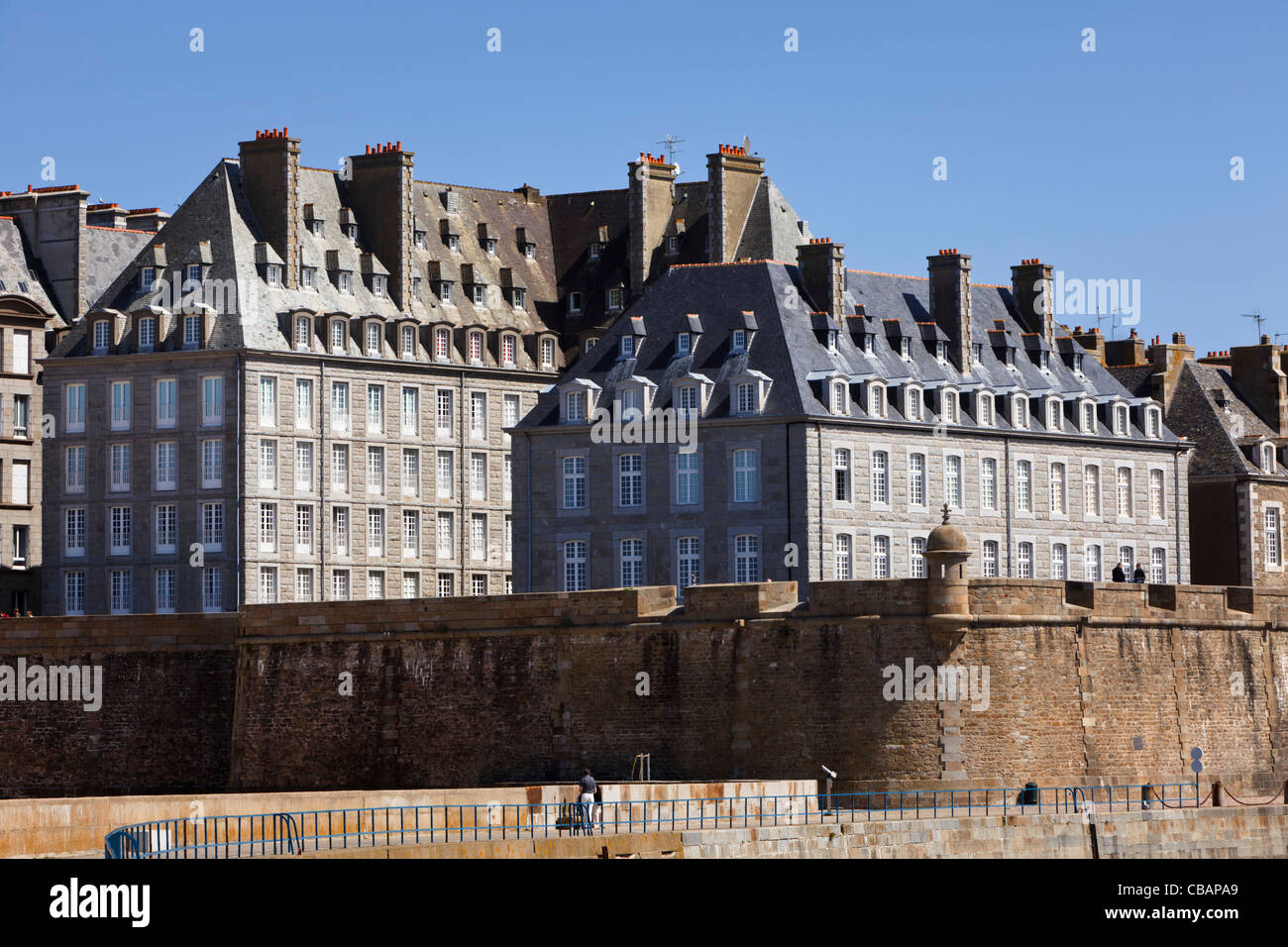Saint Malo oder St Malo Stadtmauern, Ille et Vilaine, Bretagne, Frankreich Stockfoto