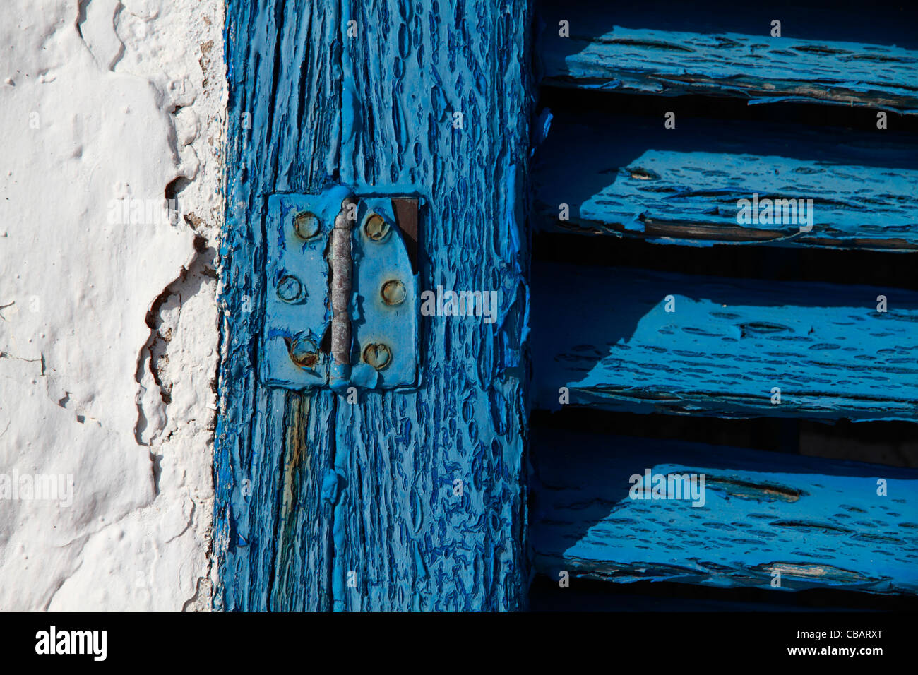 Verwitterten Fensterläden aus Holz, Detailansicht Stockfoto