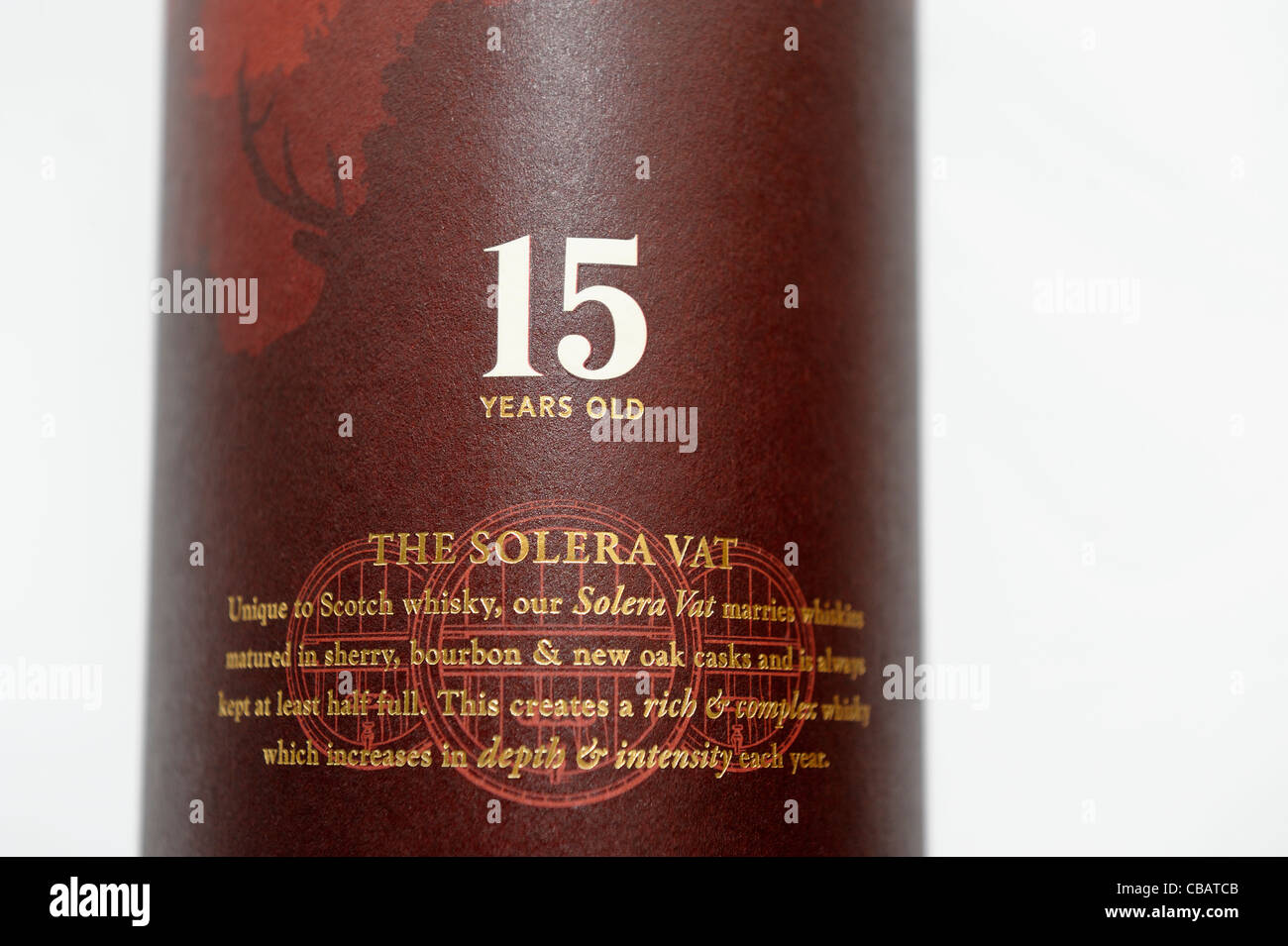 Glenfiddich 15 Jahre alten single Malt Scotch Whisky Stockfoto